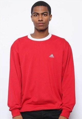 VINTAGE ADIDAS LOGO SWEATSHIRT RED