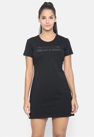 IS.U BLACK CREW NECK BADASS T-SHIRT