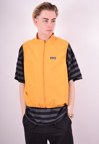 PATAGONIA MENS VINTAGE GILET LARGE YELLOW 90'S