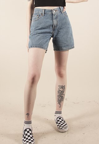 VINTAGE LEVI'S HIGH WAISTED BLUE DENIM SHORTS /MM1256