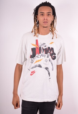 NIKE MENS VINTAGE T-SHIRT TOP LARGE GREY 90S