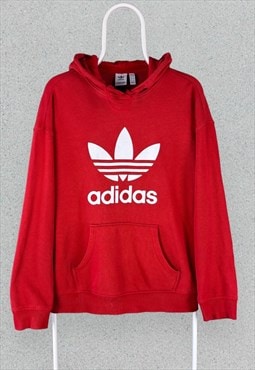 Adidas Originals Red Hoodie  Firebird Trefoil Womens UK 8