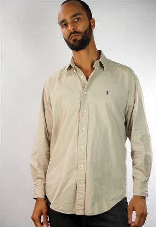 BEIGE RALPH LAUREN SHIRT / BUTTON SHIRT / POLO