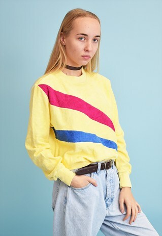 80'S RETRO ATHLEISURE SPORTS SWEATSHIRT JUMPER TOP