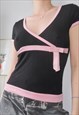 VINTAGE BALLETCORE BLACK WHITE TUBE TOP