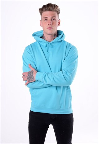 ESSENTIAL BLANK PULLOVER HOODY - TURQUOISE BLUE
