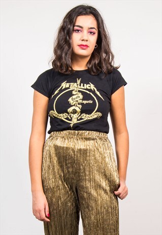 VINTAGE BLACK METALLICA BAND T-SHIRT