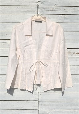 Vintage sugar white linen jacket