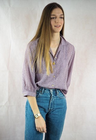 VINTAGE LILAC PRINT BLOUSE