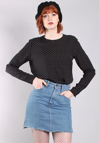 VINTAGE 80S PATTERNED LONG SLEEVE TOP