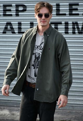 VINTAGE OLIVE GREEN RALPH LAUREN SHIRT