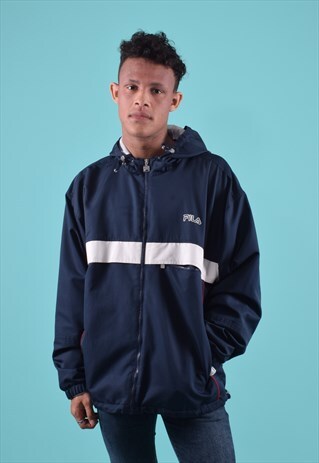 Y2K FILA NAVY AND WHITE TRACKSUIT JACKET