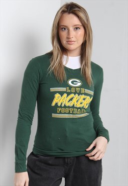 Vintage Green Bay Packers Long Sleeve T-Shirt Green
