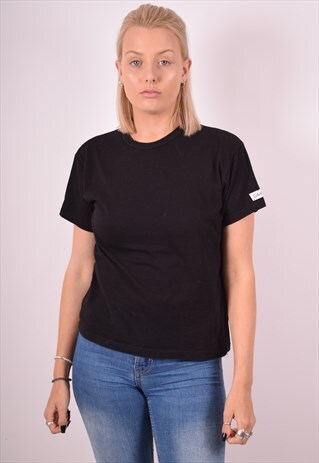 CALVIN KLEIN WOMENS VINTAGE T-SHIRT TOP SMALL BLACK 90S