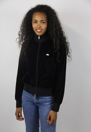 VINTAGE 90S ELLESSE VELOUR ZIP UP JUMPER