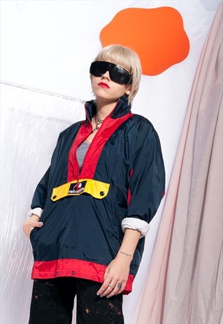 VINTAGE WINDBREAKER 90S PRIMARY COLOUR TRACK JACKET