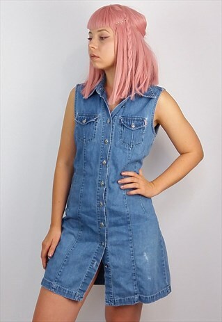 VINTAGE 90'S ESPRIT BUTTON-UP DENIM DRESS