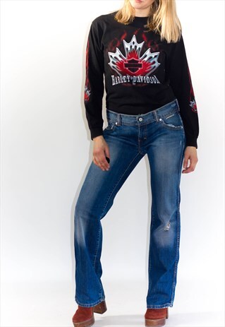 LEVI'S DISTRESSED BOOTCUT JEANS