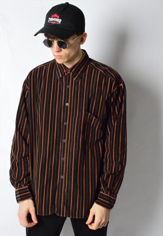 VINTAGE 90S STRIPED CORDUROY LONG SLEEVE SHIRT