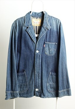Vintage Levi's Denim Longline Jacket Navy Blue