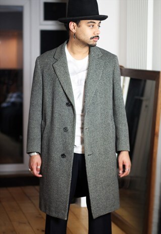 VINTAGE AQUASCUTUM KNEE LENGTH GREY CLASSIC COAT