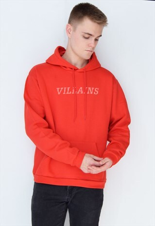 RED VILLAINS LINED (WHITE) HOODIE