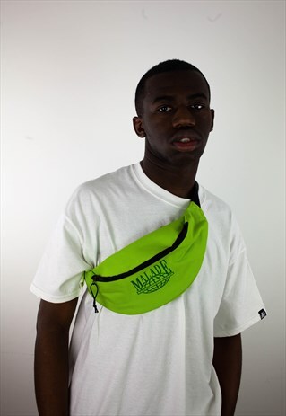 MALADE NATION GREEN BUM BAG WORLDWIDE PRINT