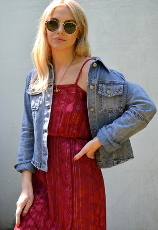 VINTAGE 90S LIGHT BLUE CROPPED DENIM JACKET