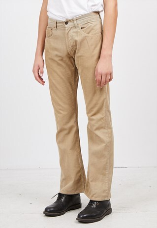 VINTAGE BROWN LEVI'S 555 FIT CORDUROY TROUSERS BOTTOMS