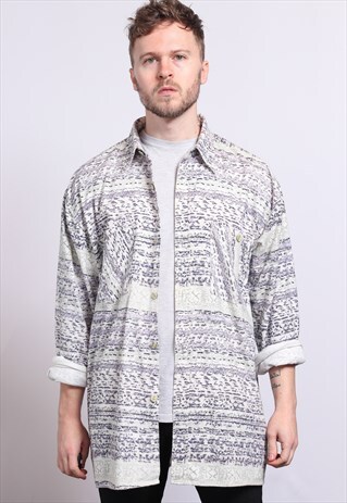 VINTAGE AZTEC PATTERNED SHIRT