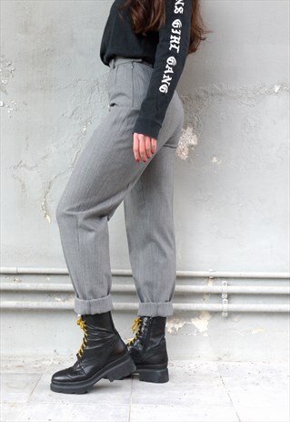 VINTAGE MARELLA HIGH-WAISTED TROUSERS IN GREY