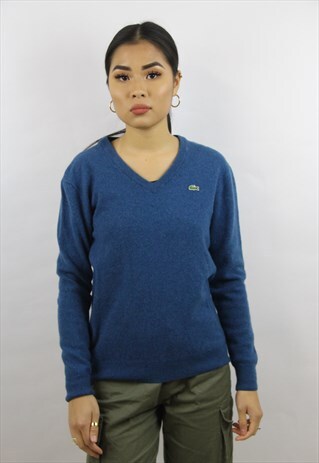 VINTAGE LACOSTE BLUE KNIT JUMPER