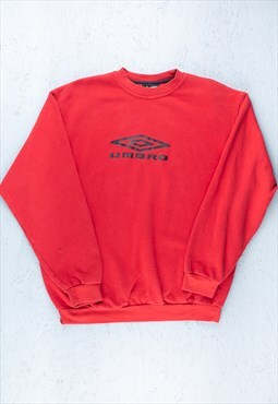 90s Umbro Red Big Spell Out Logo  Sweatshirt - B2642