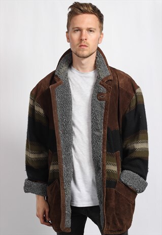 VINTAGE AZTEC FLEECE LINED FESTIVAL JACKET