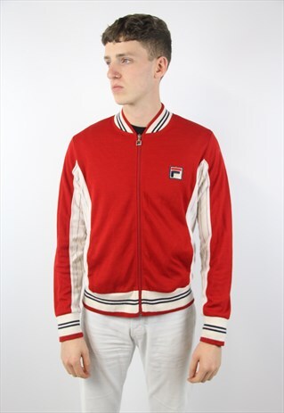 VINTAGE FILA RED CARDIGAN