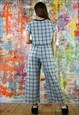 CROP TROUSERS & CROP TOP CO-ORDINATES IN BLUE CHECK