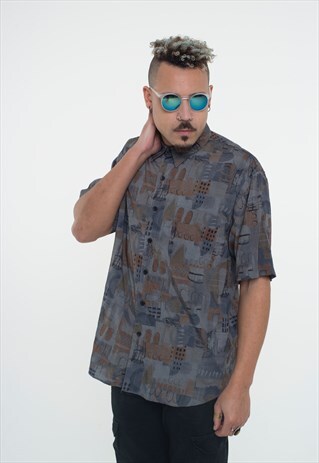 ABSTRACT 90'S SHORT SLEEVE VINTAGE SHIRT