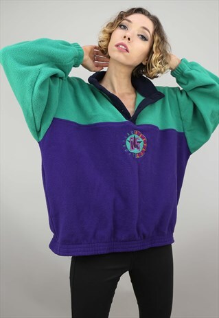 VINTAGE 90S OVERSIZED 1/4 ZIP FLEECE