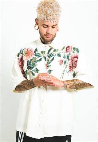 VINTAGE 80S HAWAIIAN SHORT SLEEVE SHIRT/ S6583