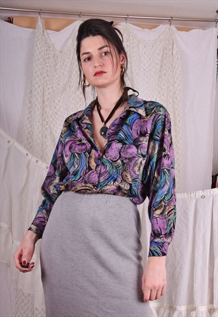 VINTAGE 70S FLORAL SHIRT, MEDIUM SIZE