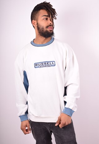 RUSSELL ATHLETIC MENS VINTAGE SWEATSHIRT JUMPER LARGE 90'S