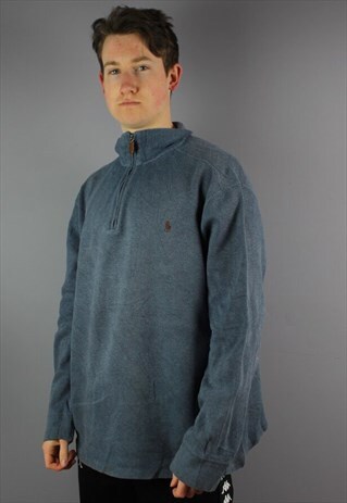 VINTAGE RALPH LAUREN 1/4 ZIP IN NAVY WITH EMBROIDERY