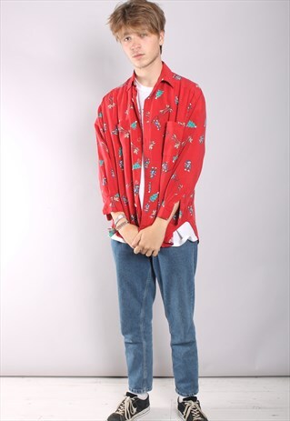 VINTAGE ABSTRACT CRAZY PATTERN SHIRT