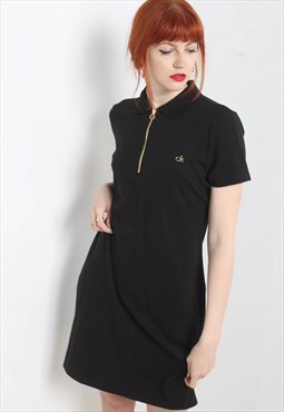 Vintage Y2K Calvin Klein Polo Shirt Tennis Dress Black