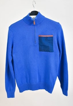Vintage 00s reworked 1/4 zip jumper in blue