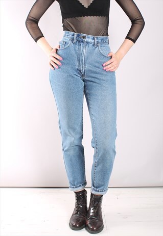 VINTAGE 90S BLUE DENIM HIGH WAISTED MOM JEANS