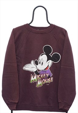 Vintage Disney Mickey Mouse Maroon Sweatshirt Mens