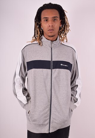 CHAMPION MENS VINTAGE TRACKSUIT TOP JACKET XXL GREY 90S