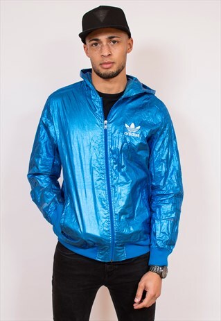 ADIDAS NEON BLUE HOODIE TOP M