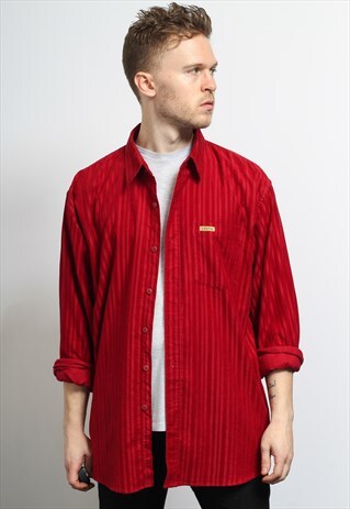 VINTAGE CORDUROY CORD SHIRT RED
